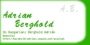 adrian berghold business card